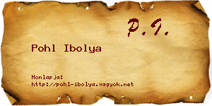 Pohl Ibolya névjegykártya